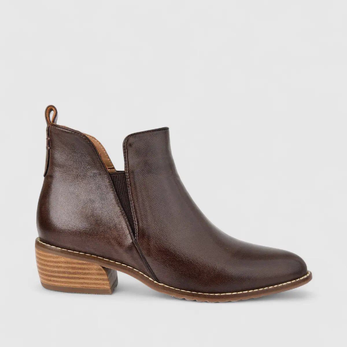 Bulbul Ladies Leather Ankle Boot Brown LSF-07