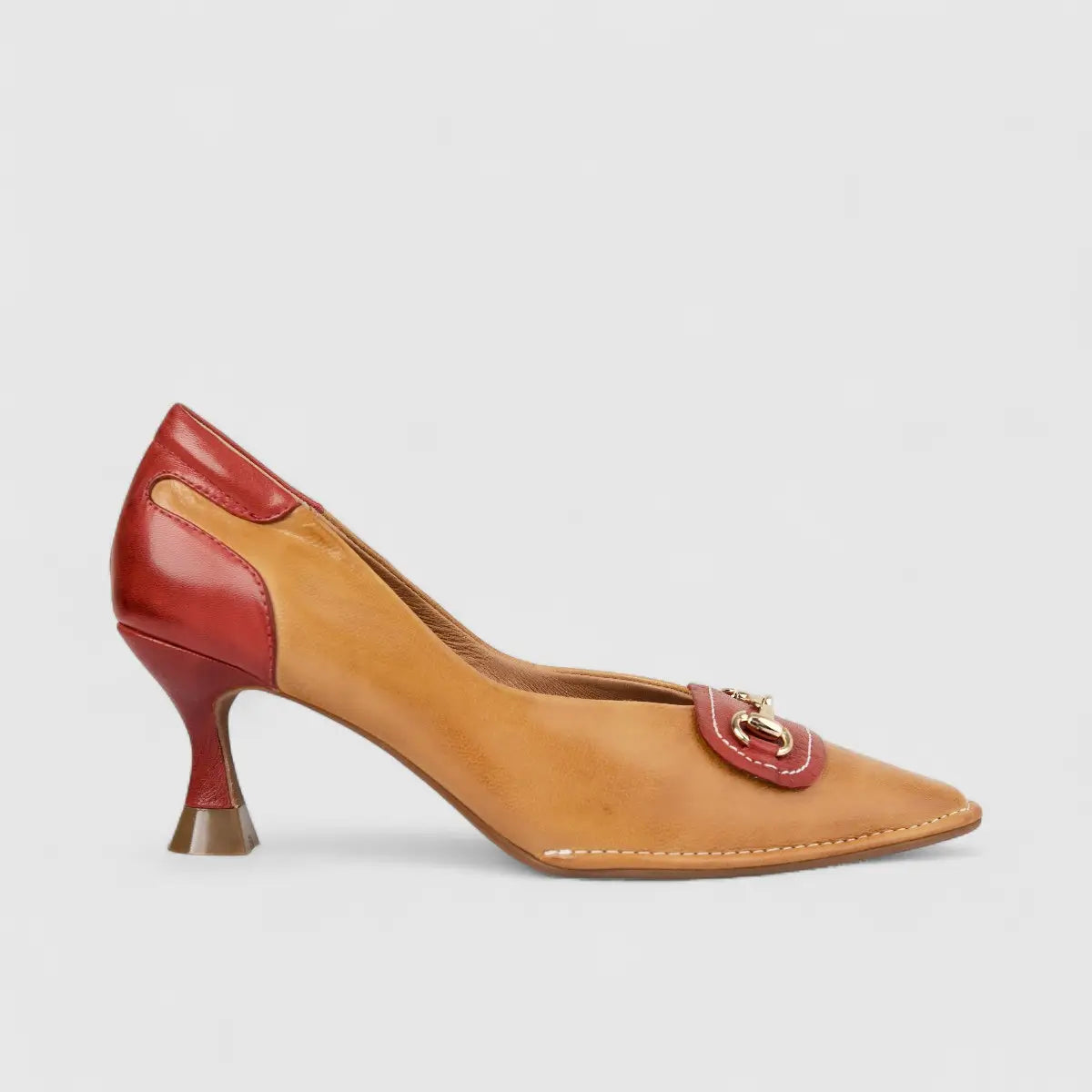 Bulbul Ladies Leather Court Shoe Brown LSF-12