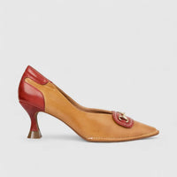 Bulbul Ladies Leather Court Shoe Brown LSF-12