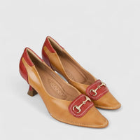 Bulbul Ladies Leather Court Shoe Brown LSF-12