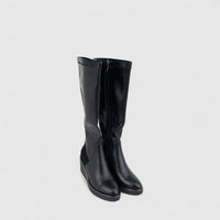 Bulbul Ladies Long Wedge Heel Boot Black CAR26-18
