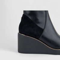 Bulbul Ladies Long Wedge Heel Boot Black CAR26-18