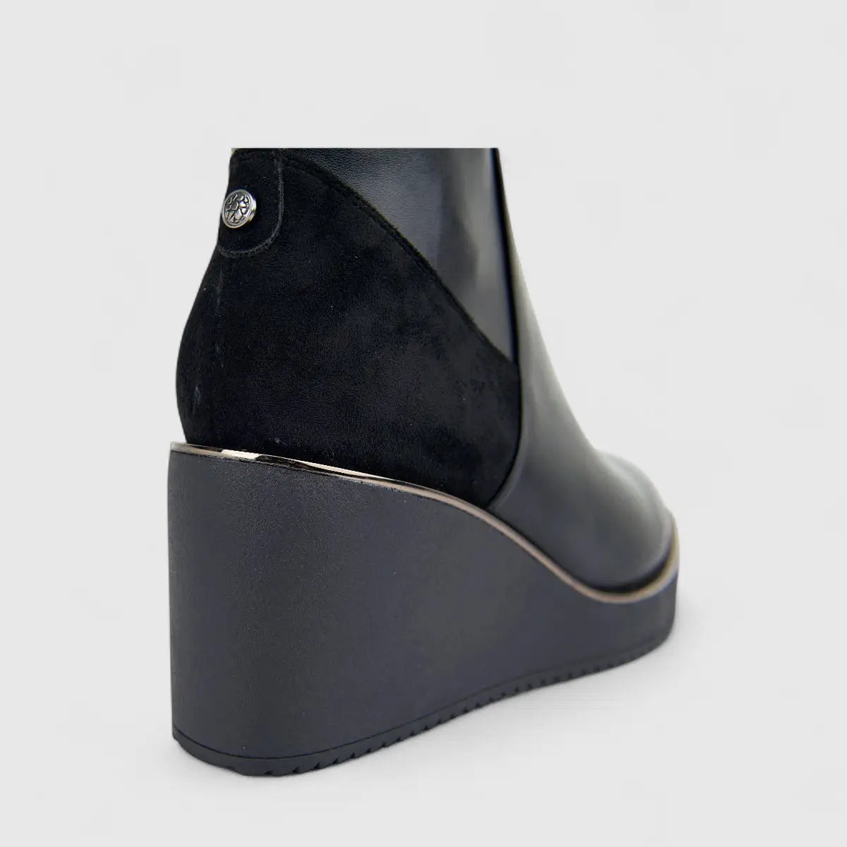 Bulbul Ladies Long Wedge Heel Boot Black CAR26-18
