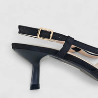 Bulbul Ladies Sling Back Dress Heel LU023 Black
