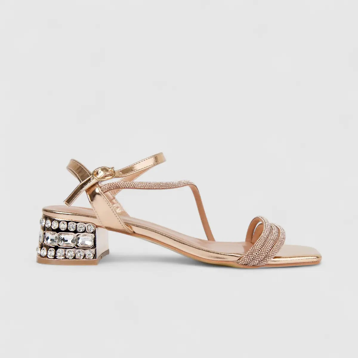 Bulbul Ladies Slingback Evening Sandal Rose Gold HAR093