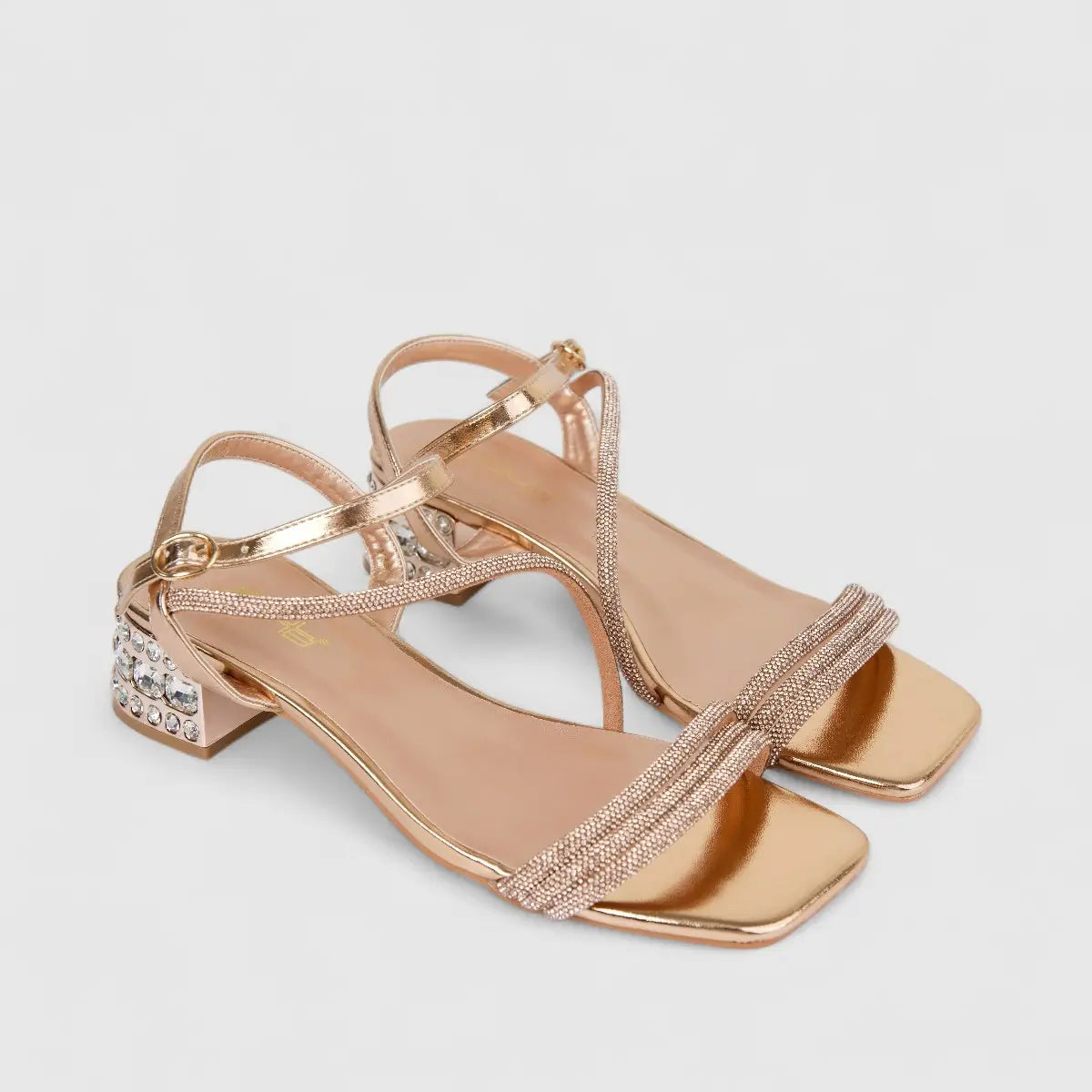 Bulbul Ladies Slingback Evening Sandal Rose Gold HAR093