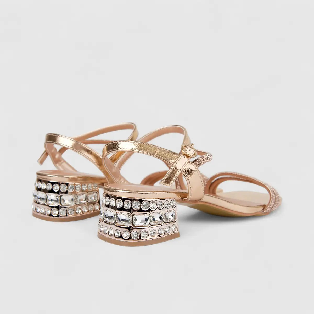 Bulbul Ladies Slingback Evening Sandal Rose Gold HAR093