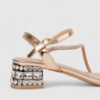 Bulbul Ladies Slingback Evening Sandal Rose Gold HAR093