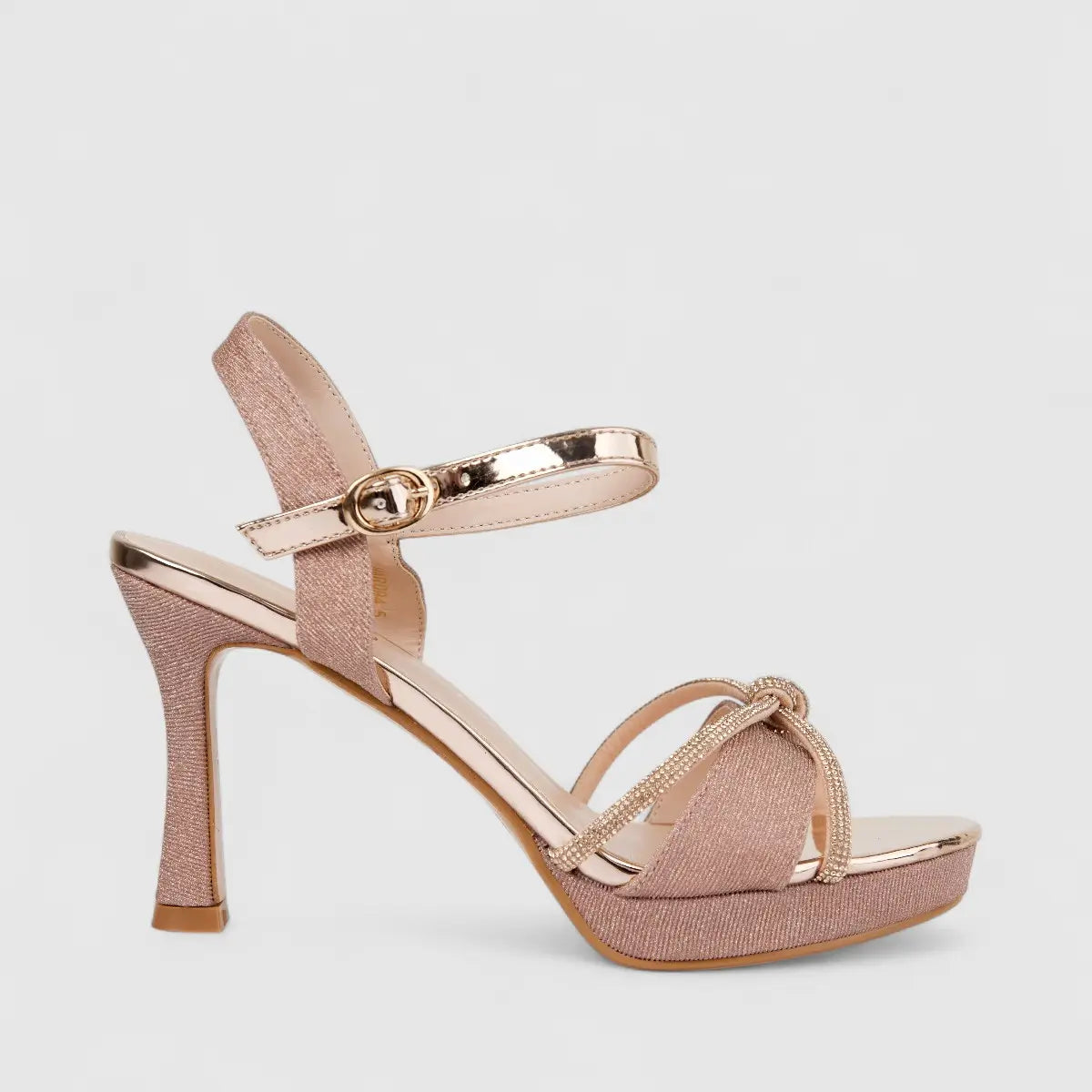 Bulbul Ladies Slingback Evening Sandal Rose Gold HAR094
