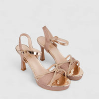 Bulbul Ladies Slingback Evening Sandal Rose Gold HAR094