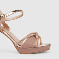 Bulbul Ladies Slingback Evening Sandal Rose Gold HAR094