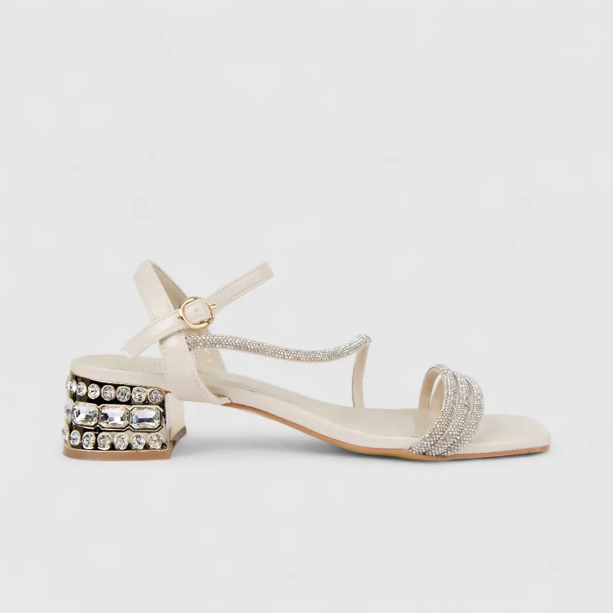 Bulbul Ladies Slingback Evening Sandal White HAR093