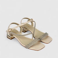 Bulbul Ladies Slingback Evening Sandal White HAR093