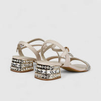 Bulbul Ladies Slingback Evening Sandal White HAR093