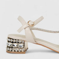 Bulbul Ladies Slingback Evening Sandal White HAR093