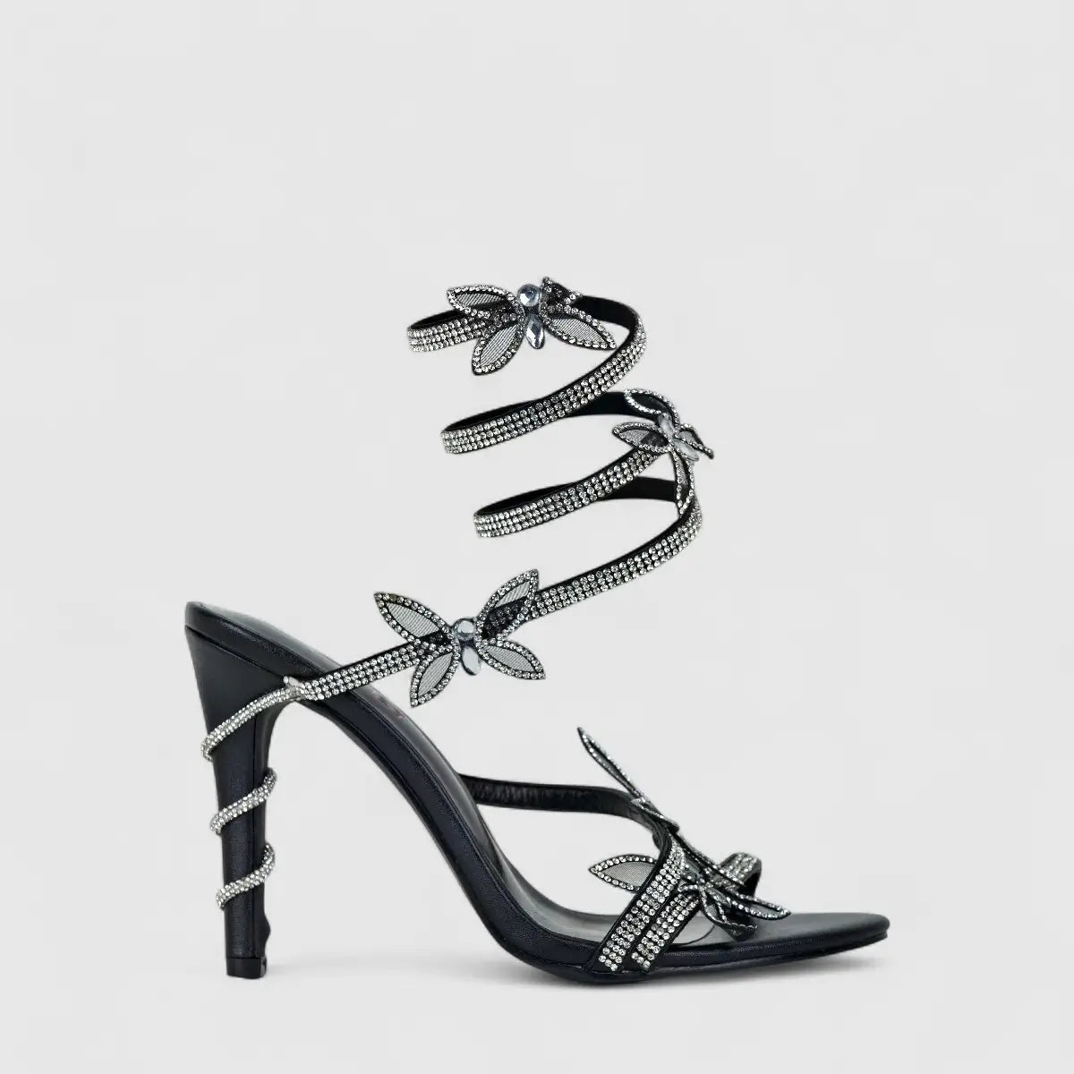 Bulbul Ladies Strappy Evening Heel Sandal LU021 Black