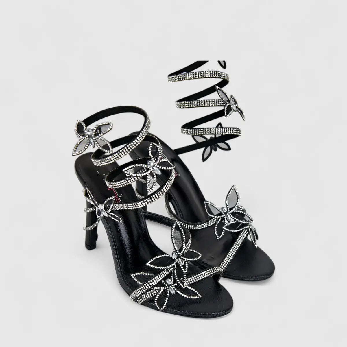 Bulbul Ladies Strappy Evening Heel Sandal LU021 Black
