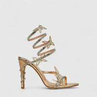 Bulbul Ladies Strappy Evening Heel Sandal LU021 Rose Gold