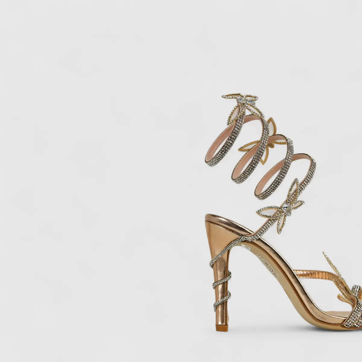 Bulbul Ladies Strappy Evening Heel Sandal LU021 Rose Gold