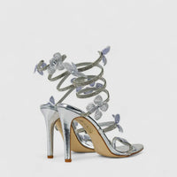 Bulbul Ladies Strappy Evening Heel Sandal LU022 Silver
