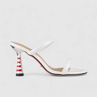 Bulbul Leather Heel Sandal White LAR6005 Heels | familyshoecentre