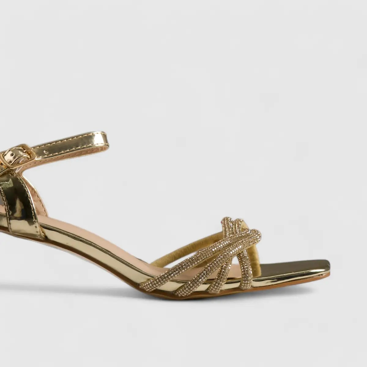 Bulbul Perspex Heel Evening Sandal Gold HAR003 Heels | familyshoecentre