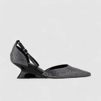 Bulbul Wedge Evening Sandal Black CAR5011 Wedges | familyshoecentre