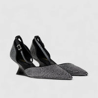 Bulbul Wedge Evening Sandal Black CAR5011 Wedges | familyshoecentre