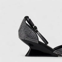 Bulbul Wedge Evening Sandal Black CAR5011 Wedges | familyshoecentre