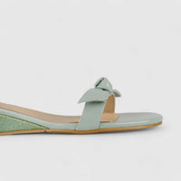 Bulbul Wedge Sandal Green CAR5013 Wedges | familyshoecentre