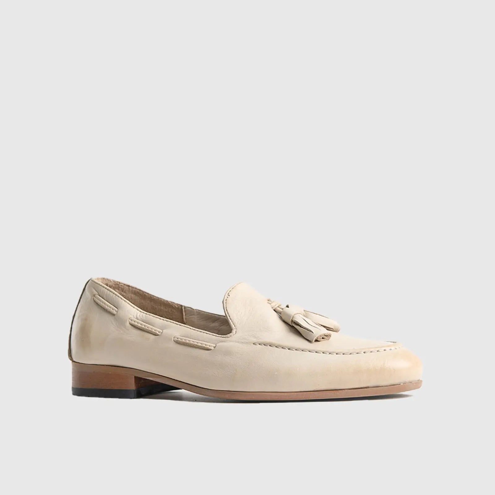Bulletti Casual Slip On Loafers - 002 Beige Loafers | familyshoecentre