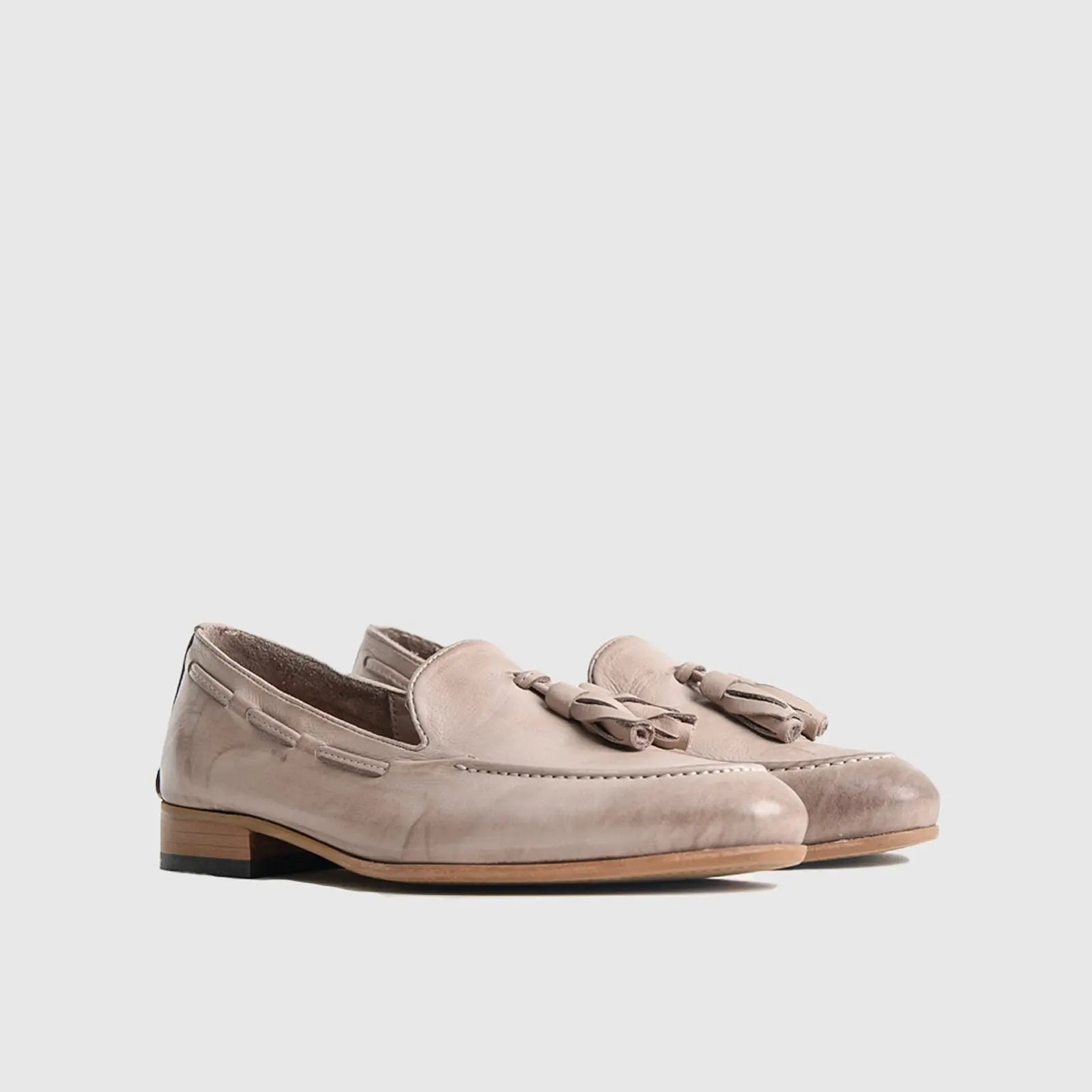 Bulletti Casual Slip On Loafers - 002 Grey Loafers | familyshoecentre