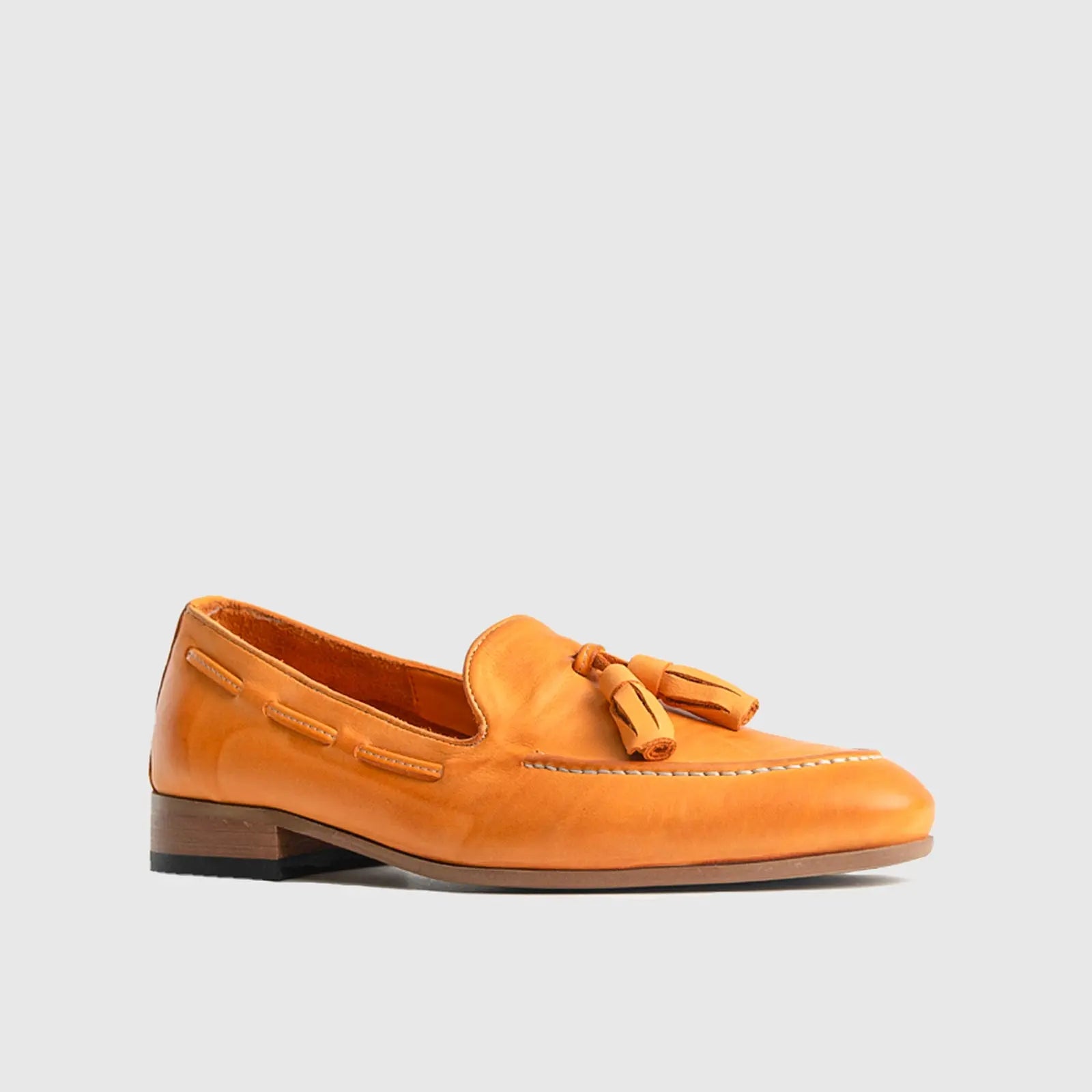 Bulletti Casual Slip On Loafers - 002 Orange Loafers | familyshoecentre