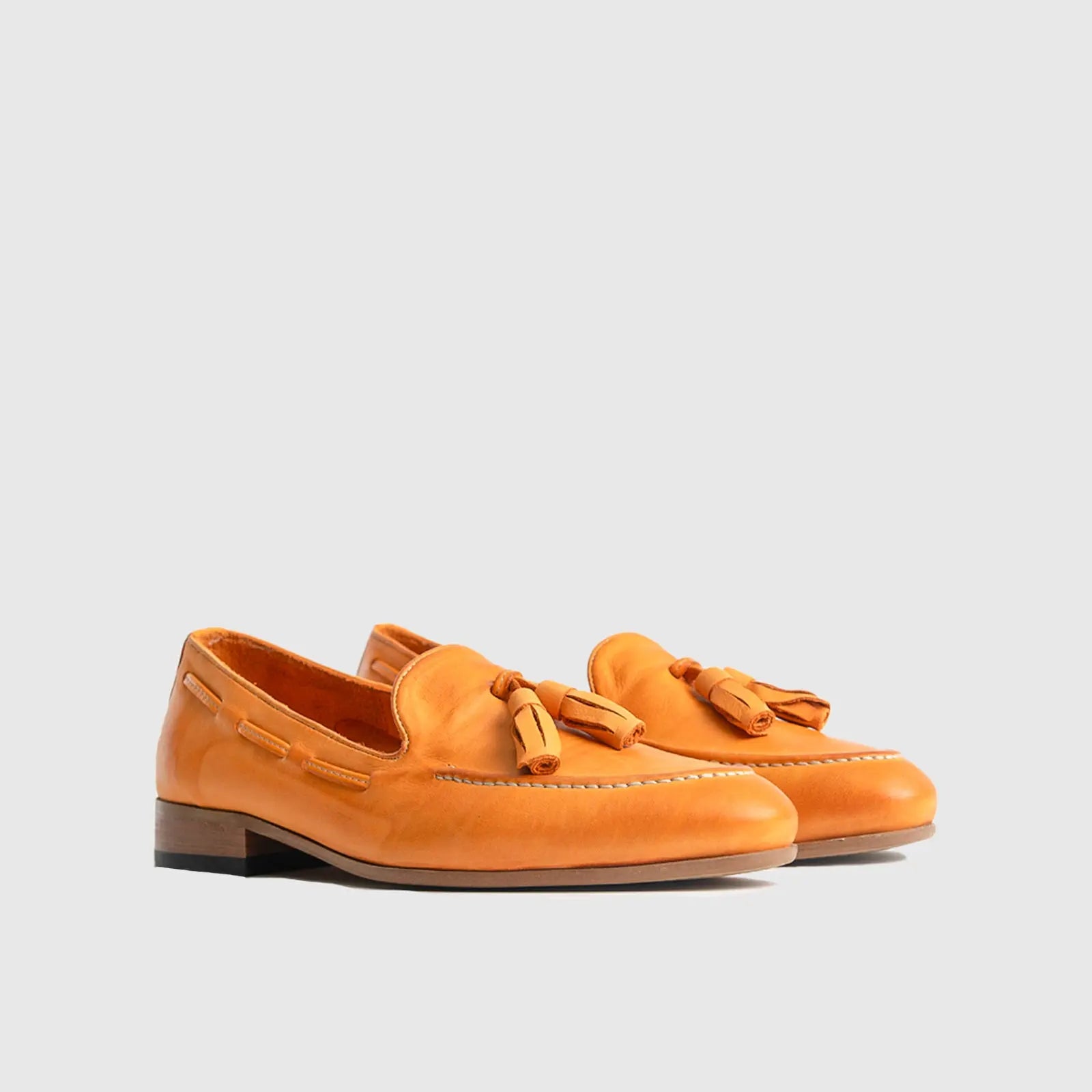 Bulletti Casual Slip On Loafers - 002 Orange Loafers | familyshoecentre
