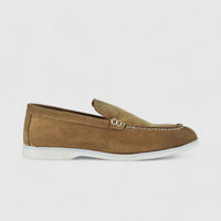 Bulletti Leather Nubuck Slip On Loro Beige Loafers | familyshoecentre