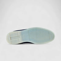 Bulletti Leather Nubuck Slip On Loro Navy Loafers | familyshoecentre