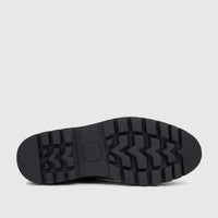 Bottom view of a Bulletti Men's black chunky sole with a deep tread pattern, part of a casual lace-up shoe.