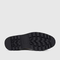 Sole of a Bulletti men's casual lace-up shoe in black with a chunky, heavily-treaded rubber sole.