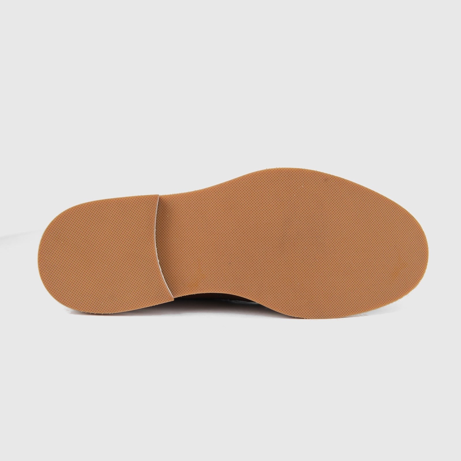 Bulletti men's leather chunky sole lace up brogue in tan, bottom view showing textured outsole tread.