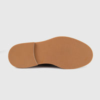 Bulletti men's leather chunky sole lace up brogue in tan, bottom view showing textured outsole tread.