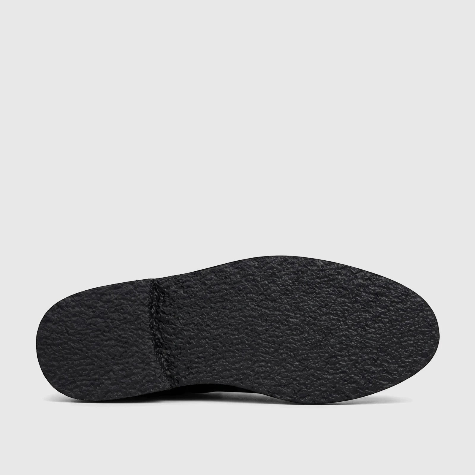 Bottom view of a Bulletti Men's Leather Chunky Sole Lace Up B7799M Odyssey shoe, featuring a textured black sole.