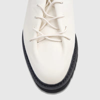 Close-up of a Bulletti Men's B7803M Seawolf Off White leather chunky sole casual lace-up shoe, showcasing its detailed