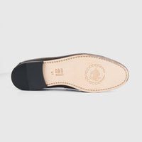 Bulletti Men's Leather Dress Slip On 140-22 in brown, outsole view showing tan leather sole and black heel