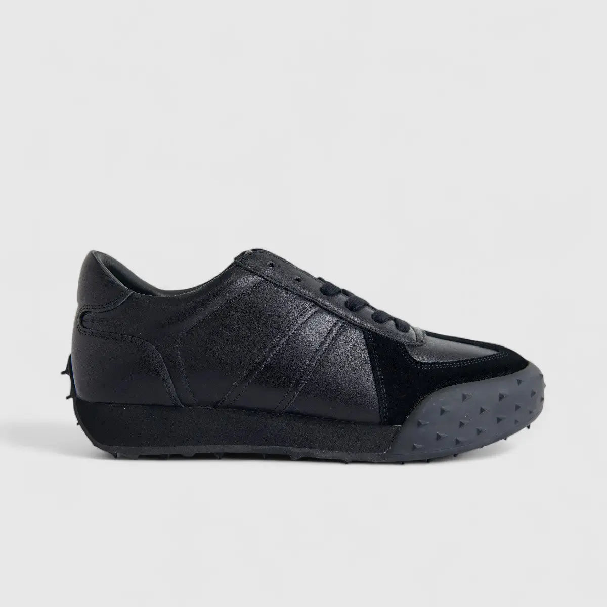 Bulletti Men's Leather Sneaker F2305978 Milo Black Mono BK14