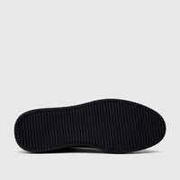 Black Bulletti men's leather sneaker sole with ribbed texture, shown from a bottom-side view.
