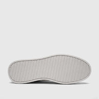 Close-up of the white sole of a Bulletti Men's Leather Sneaker, showcasing its ribbed texture and durable design.