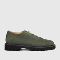 Bulletti Men's Seawolf Olive suede chunky sole casual lace-up shoe, presented in a side profile view.