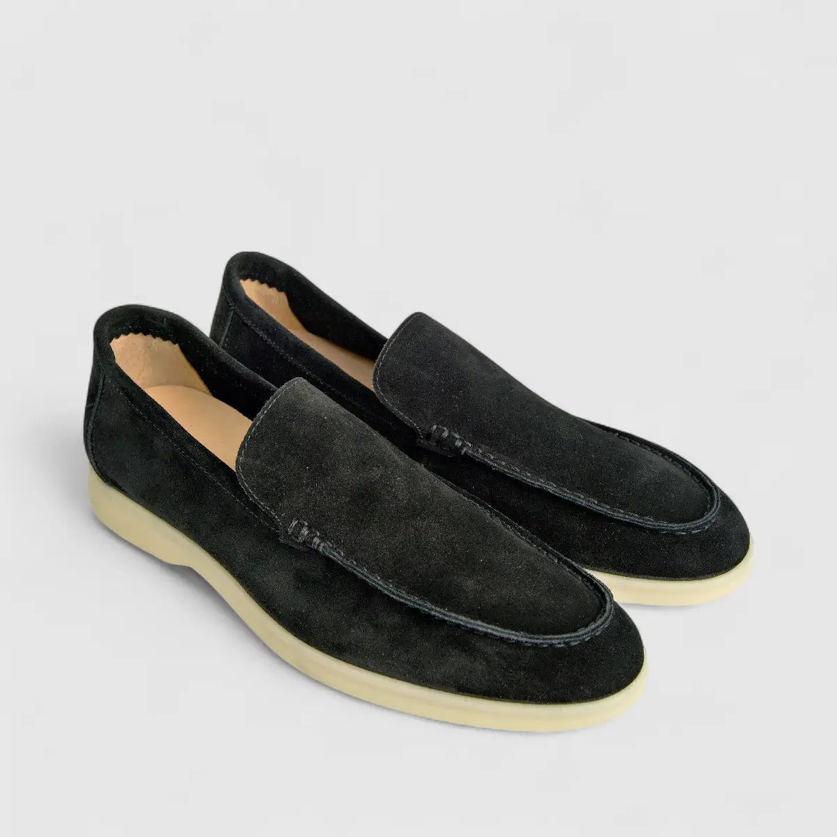 Bulletti Men's Suede Loafer F2406048 Black BK2 Loafers | familyshoecentre