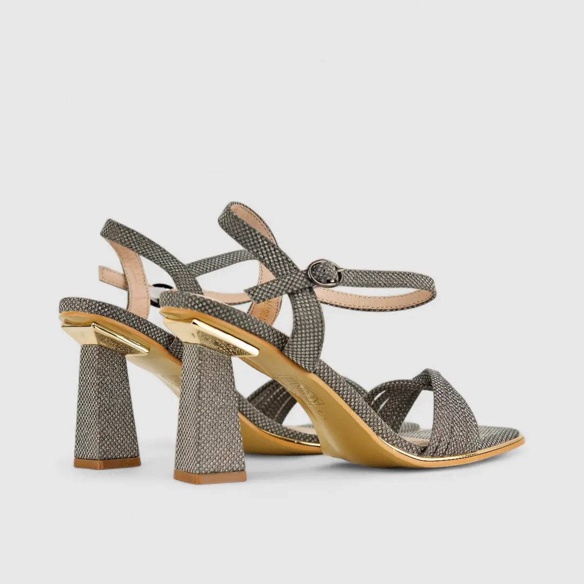 Bulbul Ladies Evening Sandal HAR045 Pewter