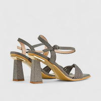 Bulbul Ladies Evening Sandal HAR045 Pewter